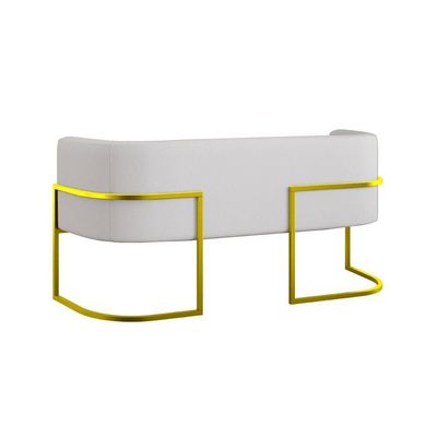 Kit Sofá 2 Lugares + 2 Poltronas Recepção Veludo Dourado Bege