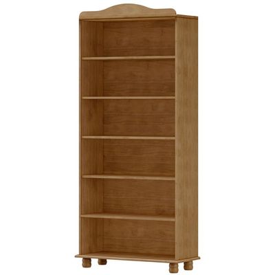 Estante Livreiro Multiuso 5 Prateleiras Madeira Maciça Lazuli F06 Freijó - Lyam Decor