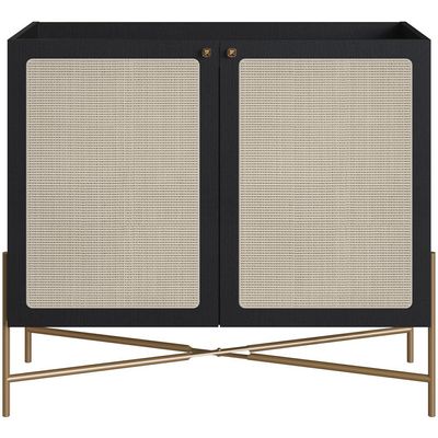 Balcão Aparador Cantinho do Café Industrial Indy A03 Nero Dourado - Lyam Decor