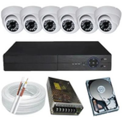Kit Monitoramento 6 Câmeras Hd 1.0 Mp Infra + Dvr 8 Canais + hd interno