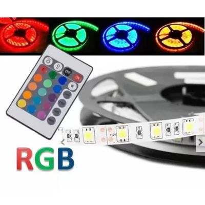 Fita Led Rgb 5050 Rolo 5m 300 Leds Prova D'água + Controle