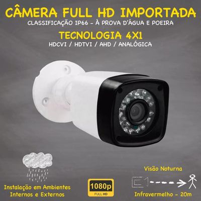 Kit 8 Cameras Segurança full hd 1080p Infra vermelho Dvr Intelbras 8ch 1008c mhdx