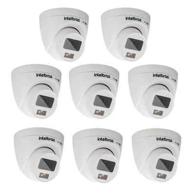 Kit 8 Câmeras de Segurança Intelbras Multi Hd 20m Vhd 1120 D Full Color Imagem Colorida Noite e Dia