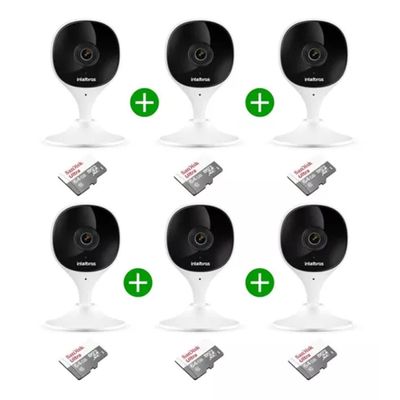 Kit 6 Câmera De Segurança Wifi Imx Intelbras + Cartão 64gb