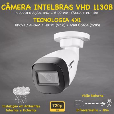 Kit Intelbras 8 Câmeras Vhd 1130 30m Dvr De 16 Canais 1016c com hd 500GB