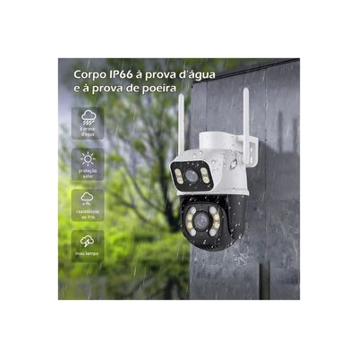 Kit 4 Câmera Importada Wi-fi Smart  Lente Dupla Externa Cartão de Memória 128gb