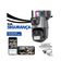 Kit 3 Câmera De Segurança Externa Lente Dupla 4k Led Sirene Policial Cartão 64gb