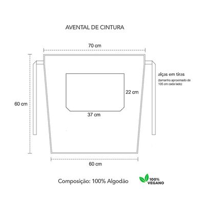 Avental Jeans Cintura Kit Profissional Chef Bartender 2un