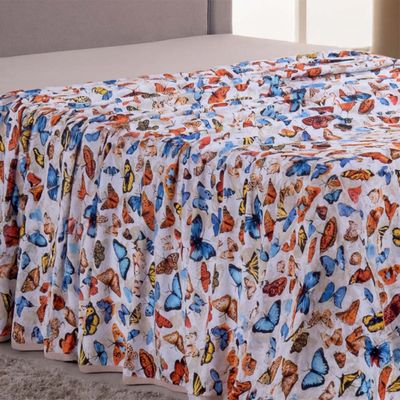 Lençol de Cima Avulso Luar Estampado Casal 01 Peça Malha 100% Algodão - Borboleta