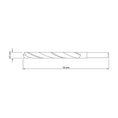 Broca para Aço 4.5x76 mm Tramontina em Aço Rápido HSS DIN 338 para Uso Doméstico