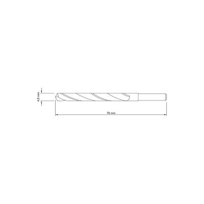 Broca para Aço 4.5x76 mm Tramontina em Aço Rápido HSS DIN 338 para Uso Doméstico