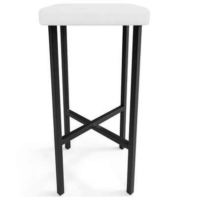 Kit 05 Banquetas Alta Bar Cozinha Sala De Jantar Preto Stella L02 Facto Branco - Lyam Decor