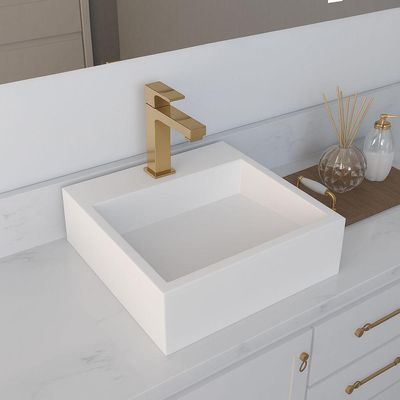 Cuba De Apoio Banheiro Jade Pedra 40x40cm Branco Standard
