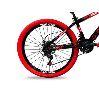Bicicleta Grau Aro 26 21 Marchas Colli Preto Fosco-vermelho