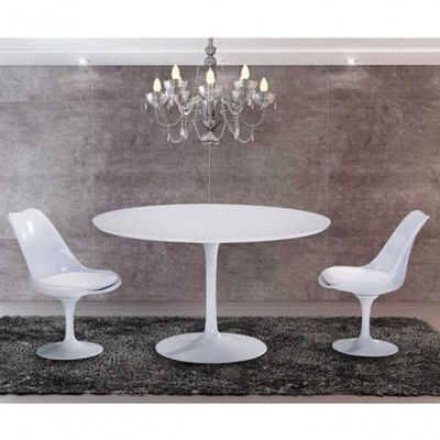 Mesa de Jantar Tulipa Saarinen Redonda 80 cm Laqueada Branco