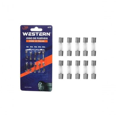 Jogo De Fusiveis Automotivo Western Com 10 Pecas