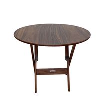 Mesa Dobrável De Madeira Redonda 90cm Imbuia - Tarimatã