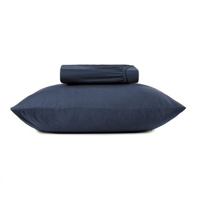 Jogo Cama Solteirao 2 Pcs Fio Penteado Liso Altenburg Azul