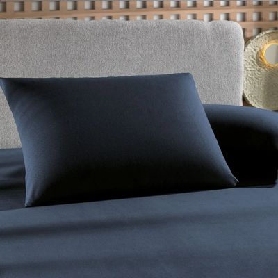 Jogo Cama Solteirao 2 Pcs Fio Penteado Liso Altenburg Azul