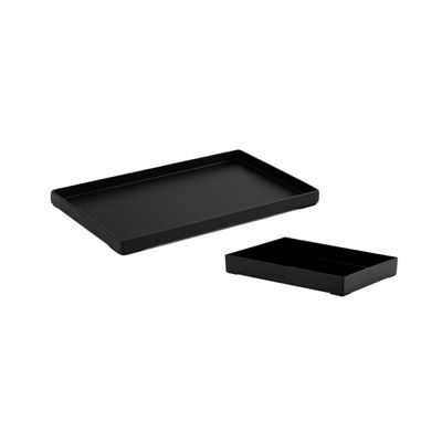 Bandeja Retangular Preta Multiuso Servir Buffet 17 e 25cm