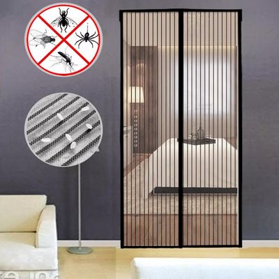 CORTINA MAGNÉTICA TELA MOSQUITEIRA FECHAMENTO AUTOMÁTICO ANTI-MOSQUITO PERNILONGO MOSCA 100X210CM Único / Preto