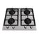Cooktop A Gás Fischer 4 Bocas Platinium Com Trempe De Ferro Fundido Mesa Aço Bivolt