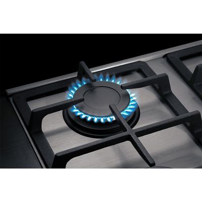 Cooktop A Gás Fischer 4 Bocas Platinium Com Trempe De Ferro Fundido Mesa Aço Bivolt