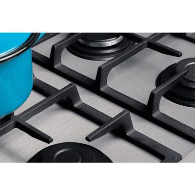 Cooktop A Gás Fischer 4 Bocas Platinium Com Trempe De Ferro Fundido Mesa Aço Bivolt