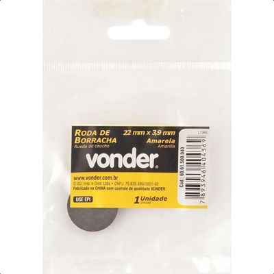 Roda Borracha 22x3,9mm Microrretífica - Vonder