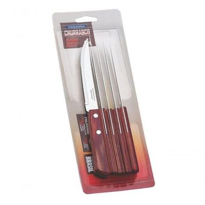 Conjunto De Facas Para Churrasco Tramontina Polywood Vermelhor 6 Peças