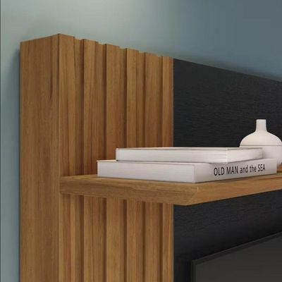 Home Nt1335 163cm Lateral Ripado Para Tv Até 65 Pol Notável Preto Tx- Freijó Trend
