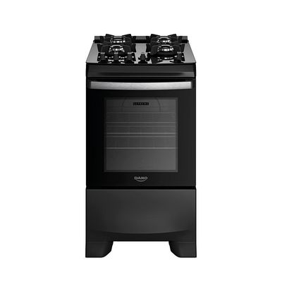 Fogão 4 Bocas Dako Supreme Glass Com Mesa Vidro Preto Bivolt
