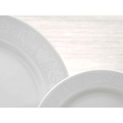 Prato Raso Decorado 27cm Modelo Renda Noiva Porcelana Schmid