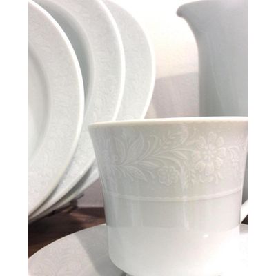 Prato Raso Decorado 27cm Modelo Renda Noiva Porcelana Schmid