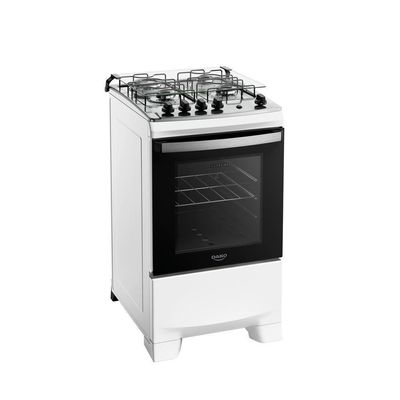 Fogão 4 Bocas Branco Com Mesa Inox Dako Supreme Bivolt