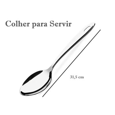 Colher para Servir em Aço Inoxc 31,5 Buffet Restaurante Refeição