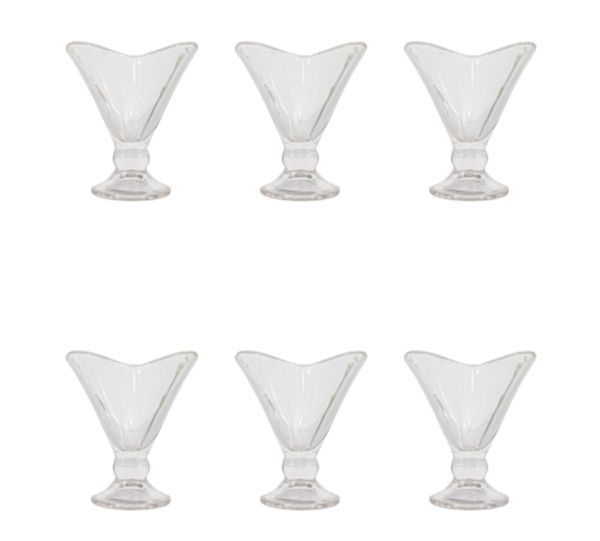 Taça de Sobremesa Vidro Cristal Diamond 6 Peças 170ML