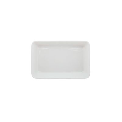 Travessa Refratario de Porcelana Retangular Branco 20cm