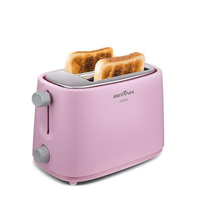Torradeira Rosa Britânia 6 níveis de Tostagem 750W BTR04RS 220V