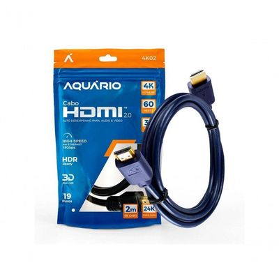 Cabo Hdmi Aquario 4k02 4k Macho X Macho 2.0 2m