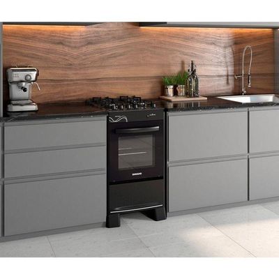 Fogão Neo Glass 4 Queimadores Preto Bivolt Fgvng410pt Suggar Bivolt