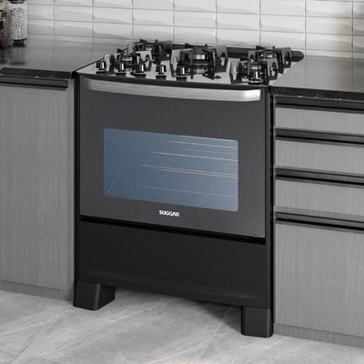 Fogão Master Grill 5 Queimadores Preto Suggar 127v