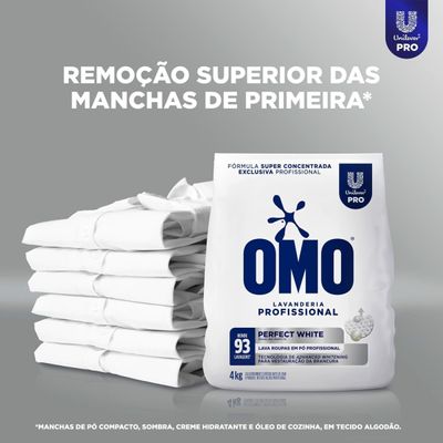 Kit Omo pó Perfect White 4kg + Vanish Multi Power Oxi Action 400G