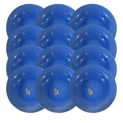 Prato Fundo de Vidro Diamante Sky Azul 22cm 12 Unidades - Nadir 5838