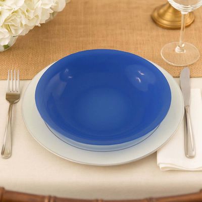 Prato Fundo de Vidro Diamante Sky Azul 22cm 12 Unidades - Nadir 5838