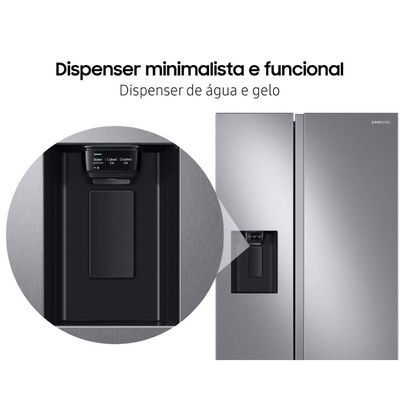 Geladeira Samsung Side By Side RS60 602 Litros Inox Look RS60T5200S9/BZ 220V