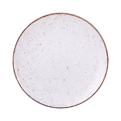 Jogo de Pratos Rasos Grande Rústico 6 Peças 28cm Porcelana Decorada Tramontina