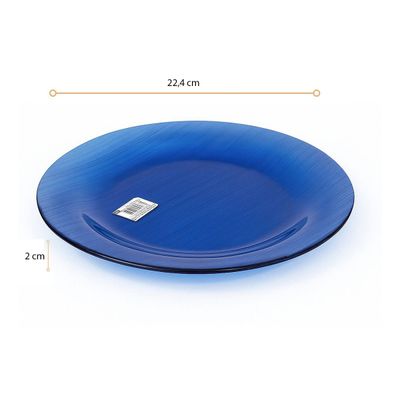 Prato Raso de Vidro Diamante Sky Azul 22,4cm 24 Unidades - Nadir 5837
