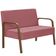 Poltrona Namoradeiras Jade Braço Madeira Suede Rosa.