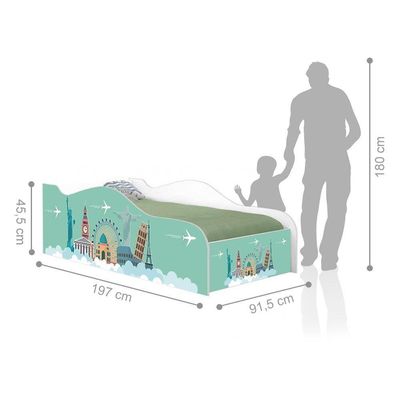 Cama Fun Viagem Pelo Mundo Solteiro Com Colchão